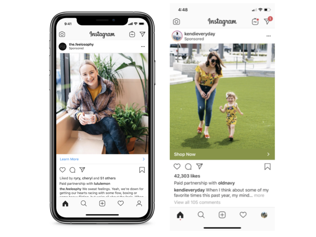 Instagram annonceurs influenceurs