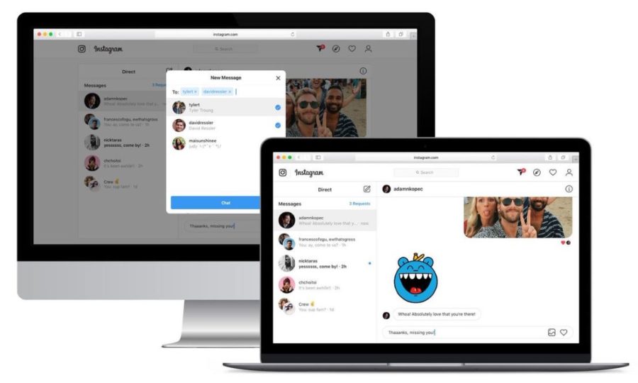 Messages Instagram sur ordinateur