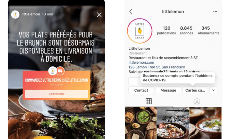 Sticker Instagram pour soutenir les restaurateurs